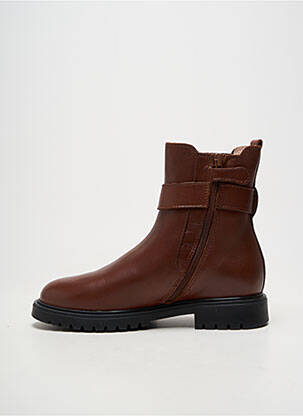 Bottines/boots matière lisse talon plat jusqu'à 3cm marron ACEBOS femme