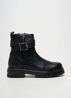 Bottines/boots matière lisse talon plat jusqu'à 3cm noir ACEBOS femme