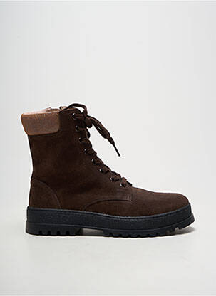 Bottines/boots fermeture zip et lacets bout rond marron ACEBOS fille