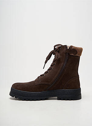 Bottines/boots fermeture zip et lacets bout rond marron ACEBOS fille
