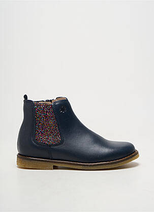 Bottines/boots matière lisse talon bas bleu ACEBOS fille