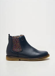 Bottines/boots matière lisse talon bas bleu ACEBOS fille