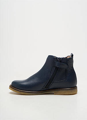Bottines/boots matière lisse talon bas bleu ACEBOS fille