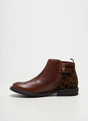 Bottines/boots matière lisse bout rond marron ACEBOS fille