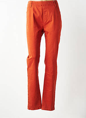 Pantalon droit stretch taille normale orange GRIFFON femme