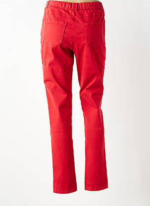 Pantalon droit stretch taille normale rouge GUY DUBOUIS femme
