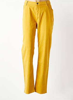 Pantalon droit stretch taille normale jaune GUY DUBOUIS femme