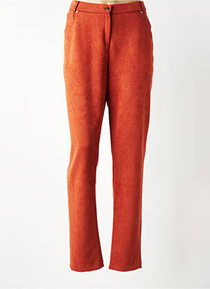 Pantalon droit stretch taille normale orange GUY DUBOUIS femme