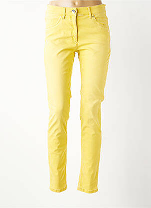 Pantalon slim tissage popeline taille normale jaune ZERRES femme