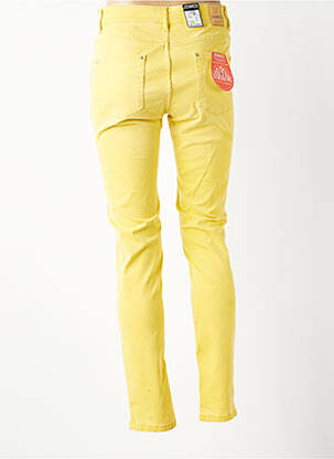 Pantalon slim tissage popeline taille normale jaune ZERRES femme