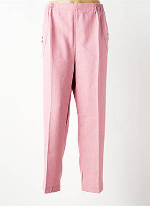 Pantalon droit tissage crêpe taille normale rose VISION NIGHT femme