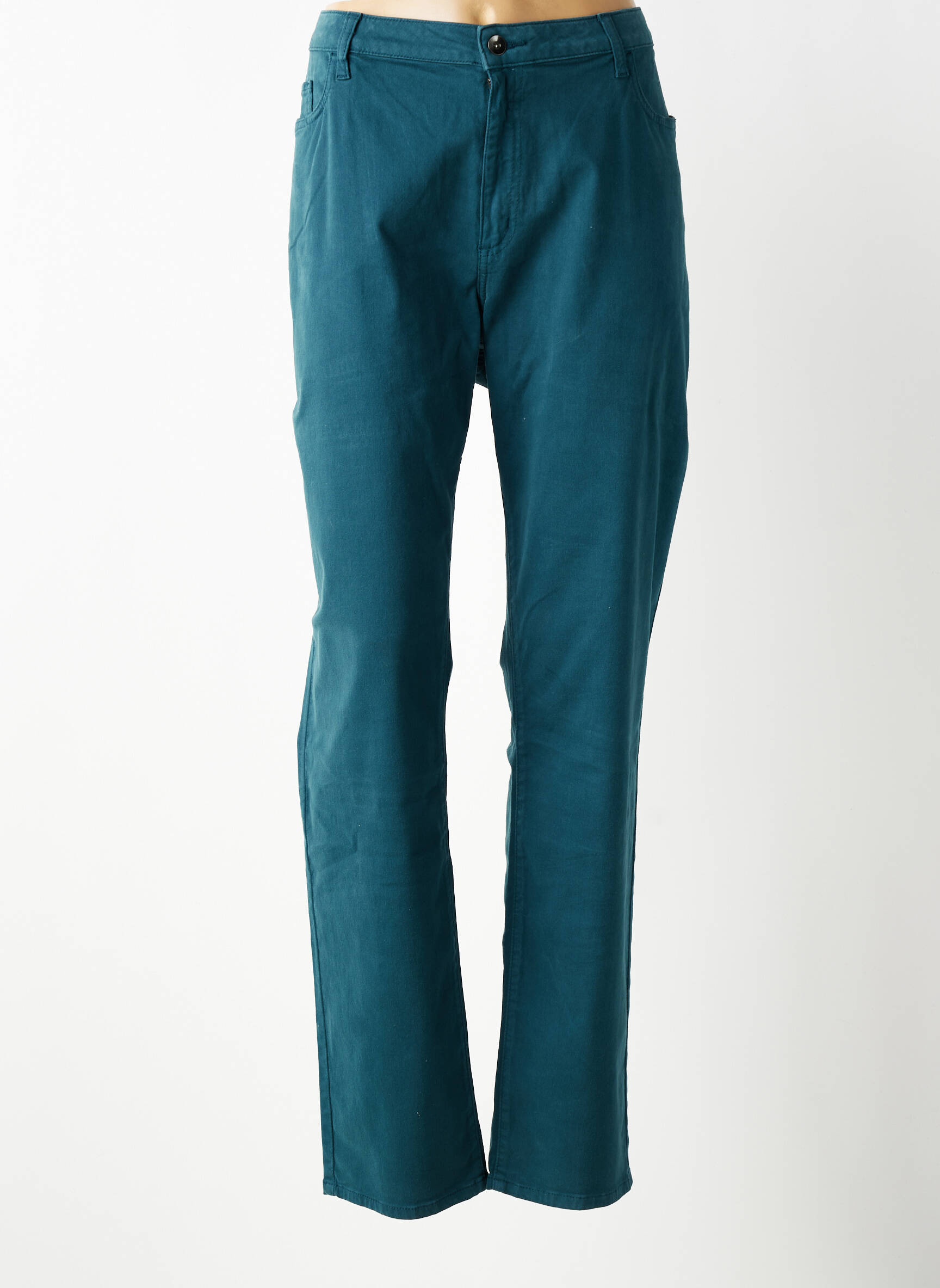 Pantalon droit stretch taille normale vert GUY DUBOUIS femme