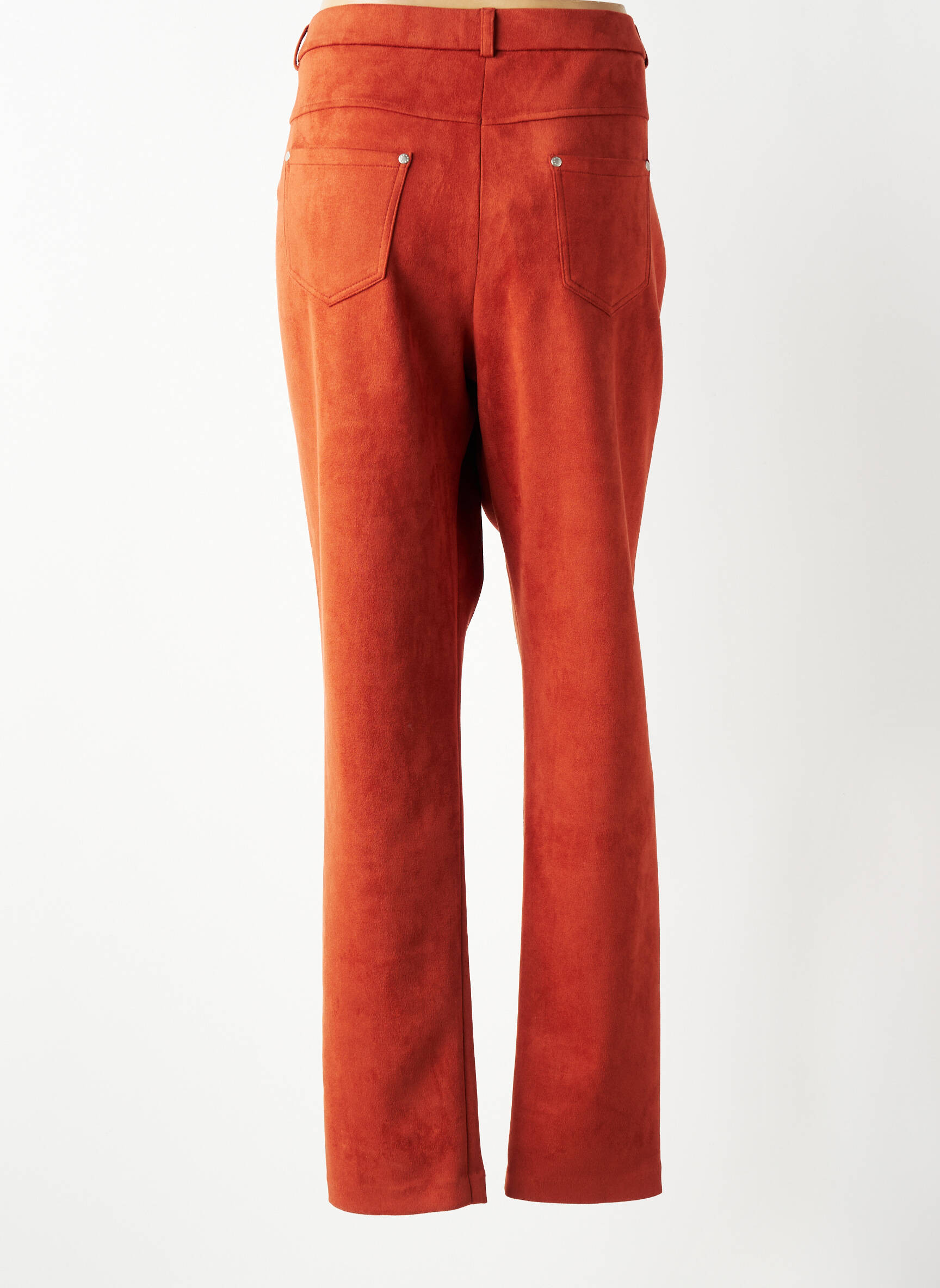 Pantalon droit stretch taille normale orange GUY DUBOUIS femme