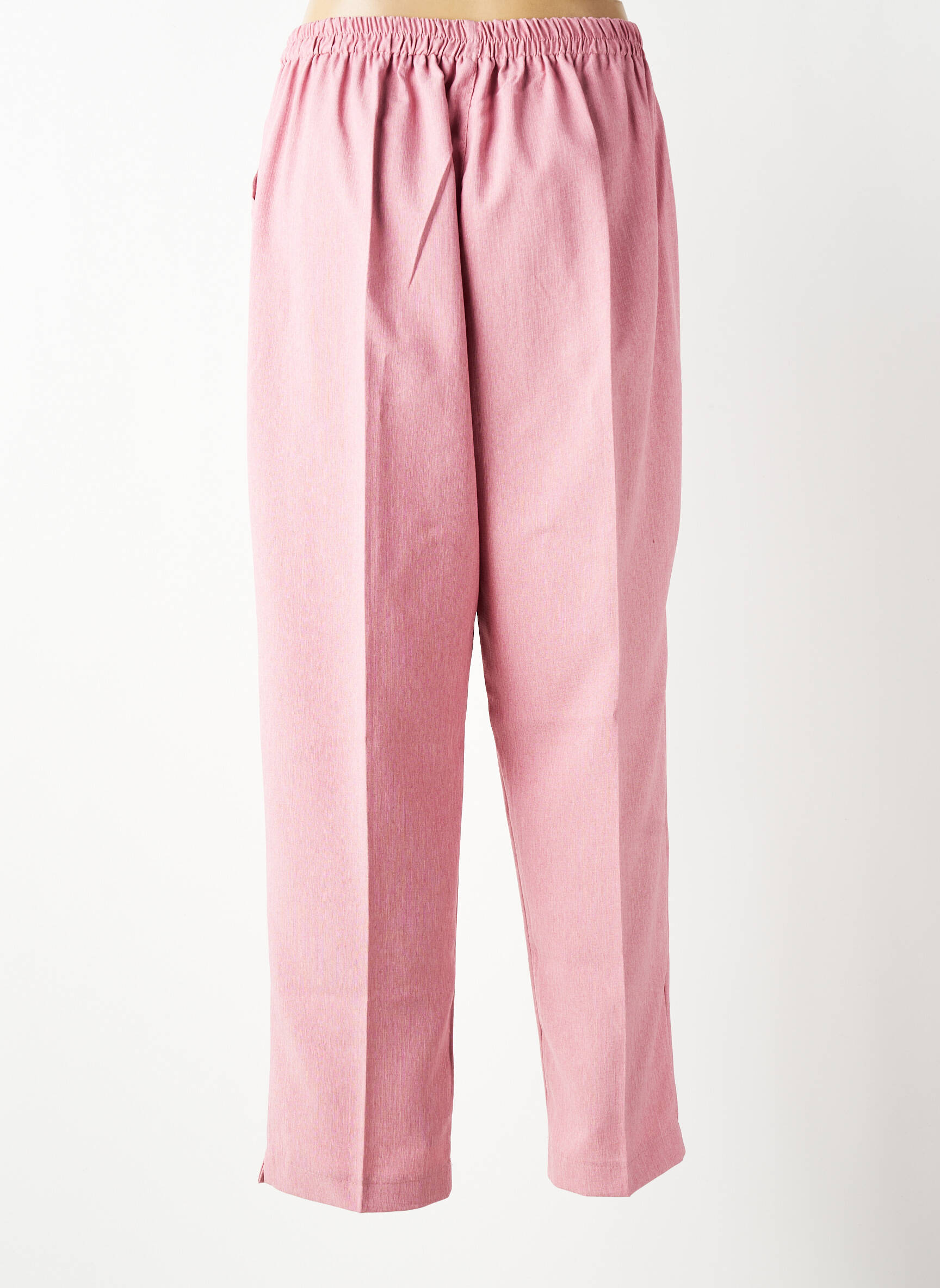 Pantalon droit tissage crêpe taille normale rose VISION NIGHT femme