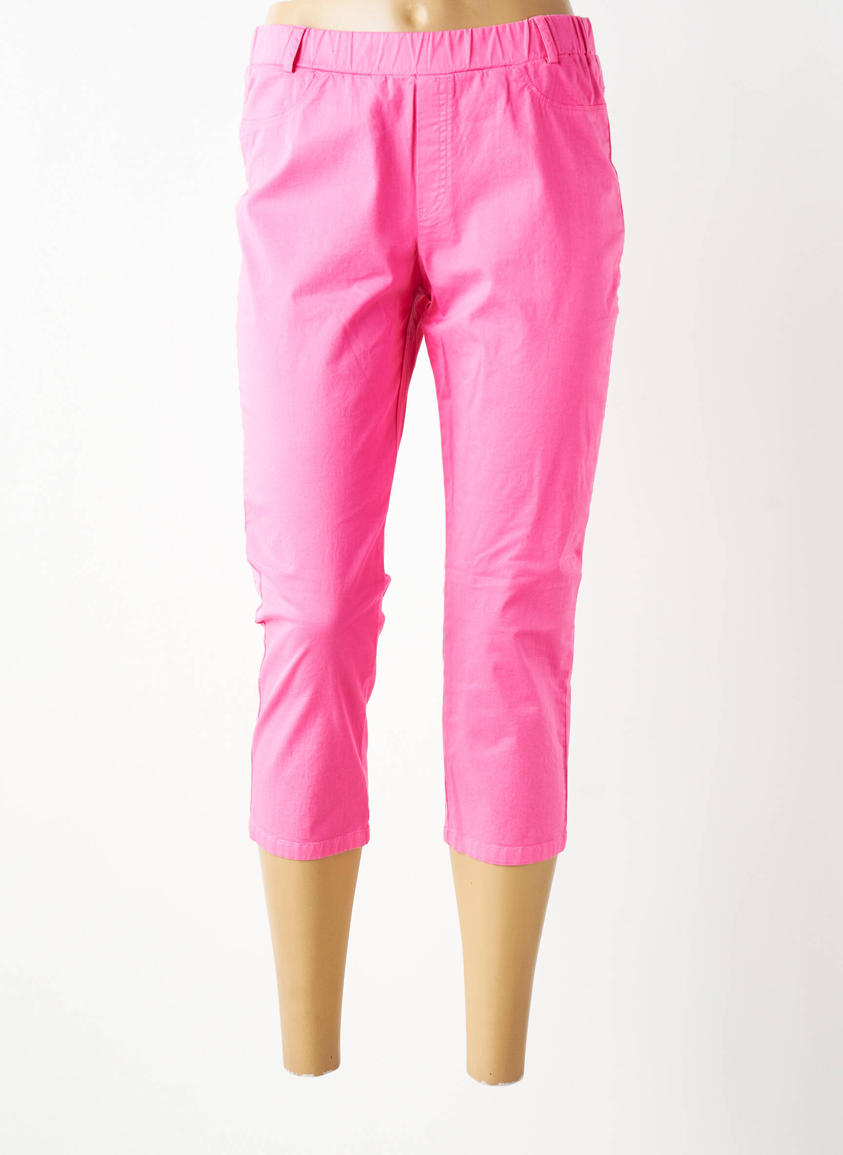 Pantacourt stretch taille normale rose GUY DUBOUIS femme