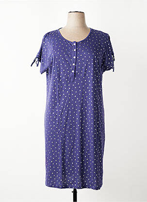 Chemise de nuit imprimé fantaisie bleu MASSANA femme