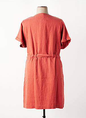 Robe mi-longue manches courtes manches courtes orange C'EST BEAU LA VIE femme