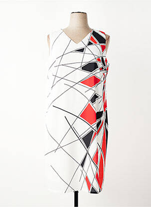 Robe mi-longue imprimé fantaisie sans manche blanc MERI & ESCA femme