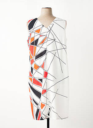 Robe mi-longue imprimé fantaisie sans manche blanc MERI & ESCA femme