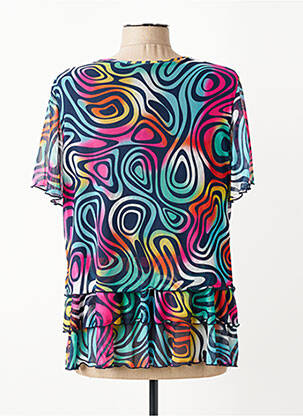 T-shirt imprimé fantaisie manches courtes bleu GUY DUBOUIS femme