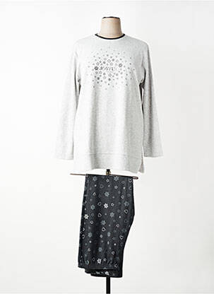 Pyjama coupe droite gris MASSANA femme
