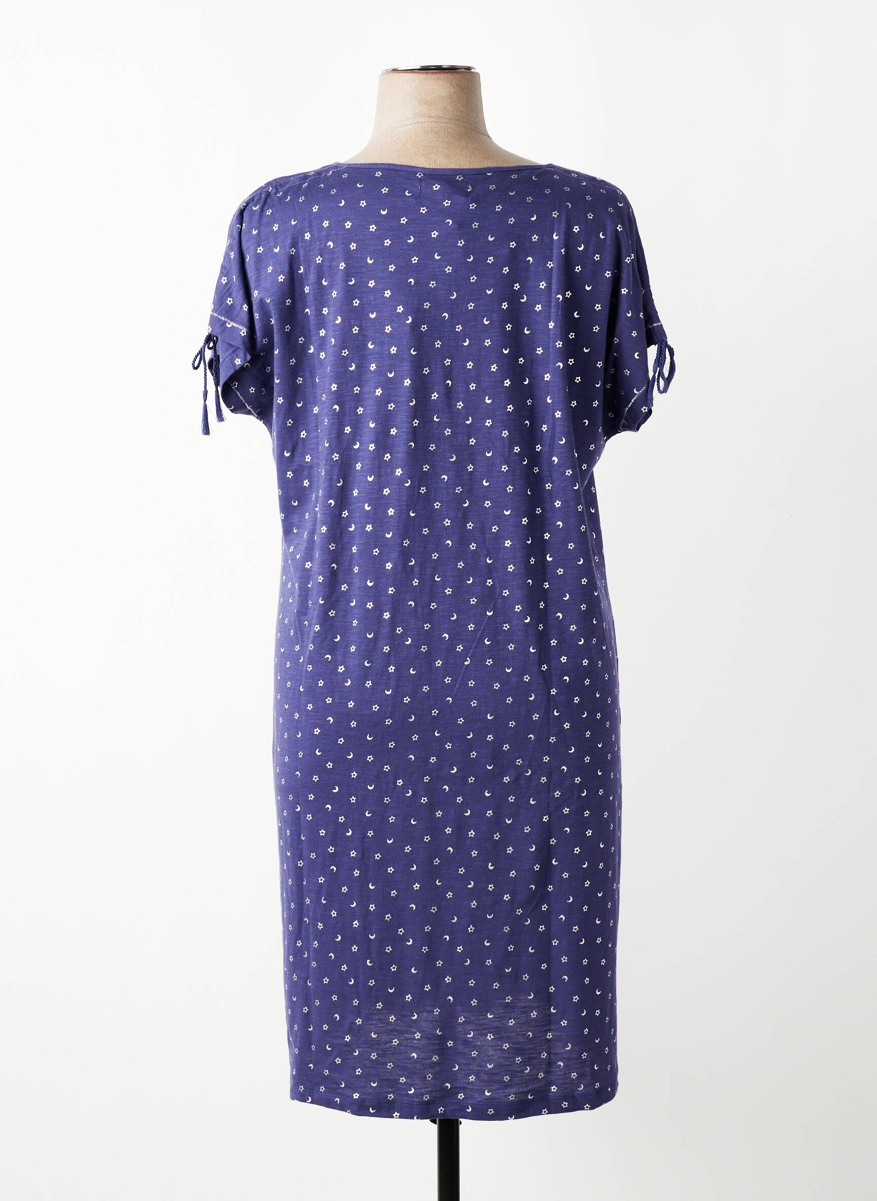 Chemise de nuit imprimé fantaisie bleu MASSANA femme
