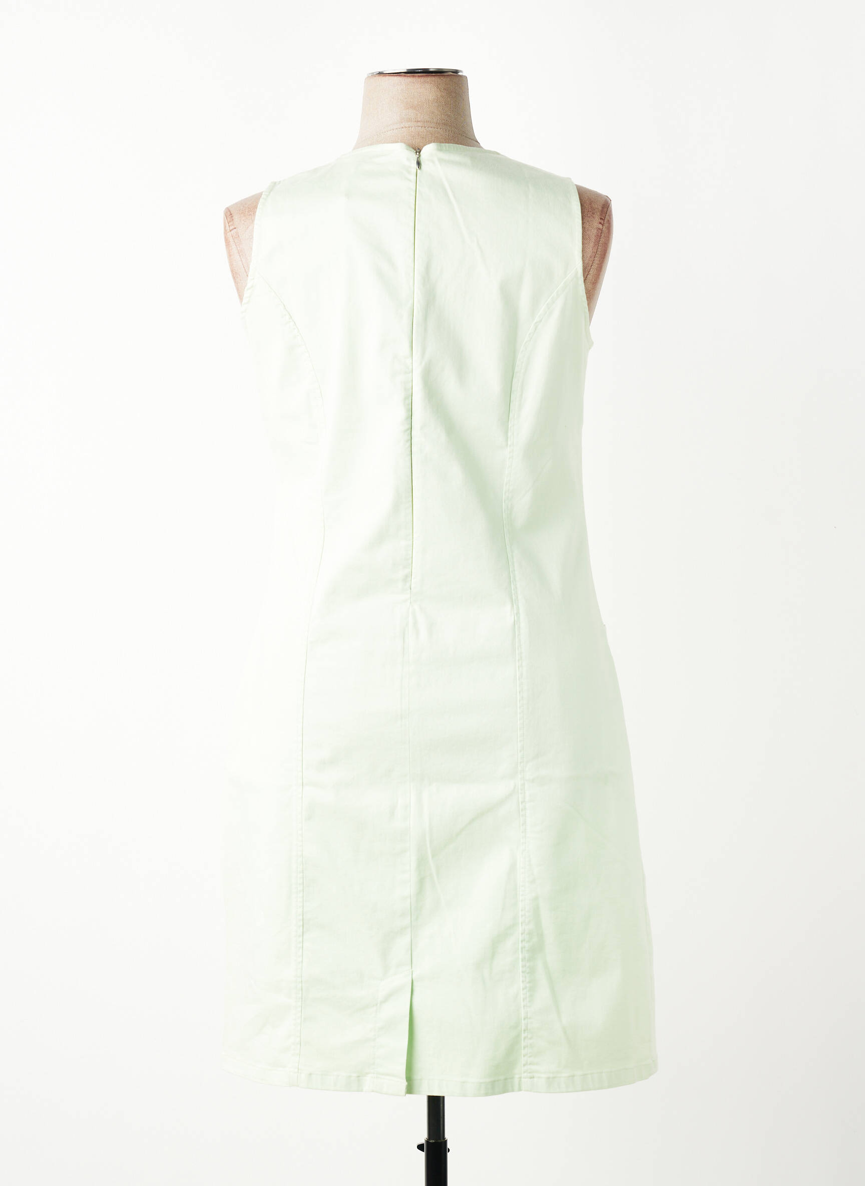 Robe courte sans manche sans manche vert GUY DUBOUIS femme