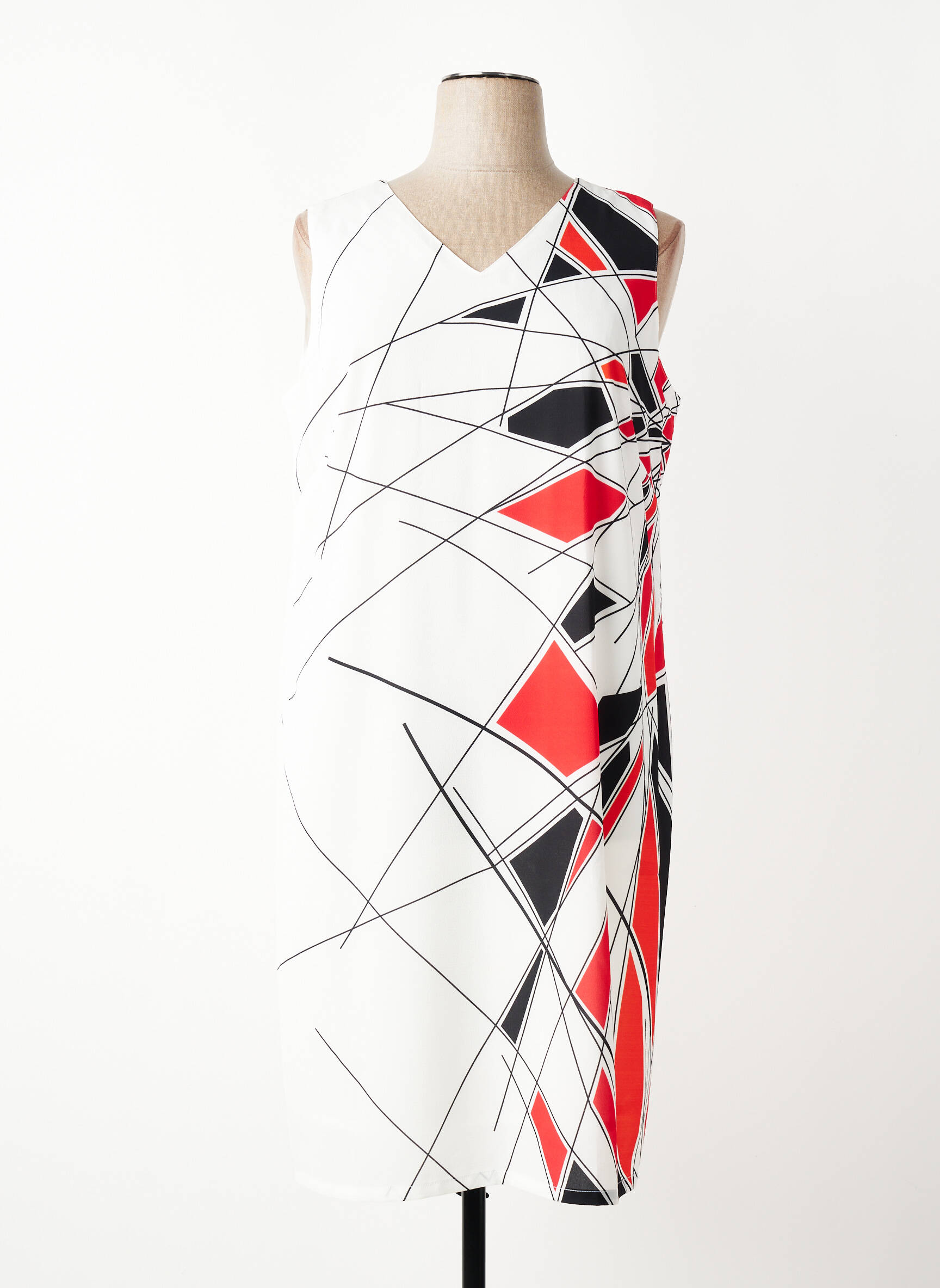 Robe mi-longue imprimé fantaisie sans manche blanc MERI & ESCA femme