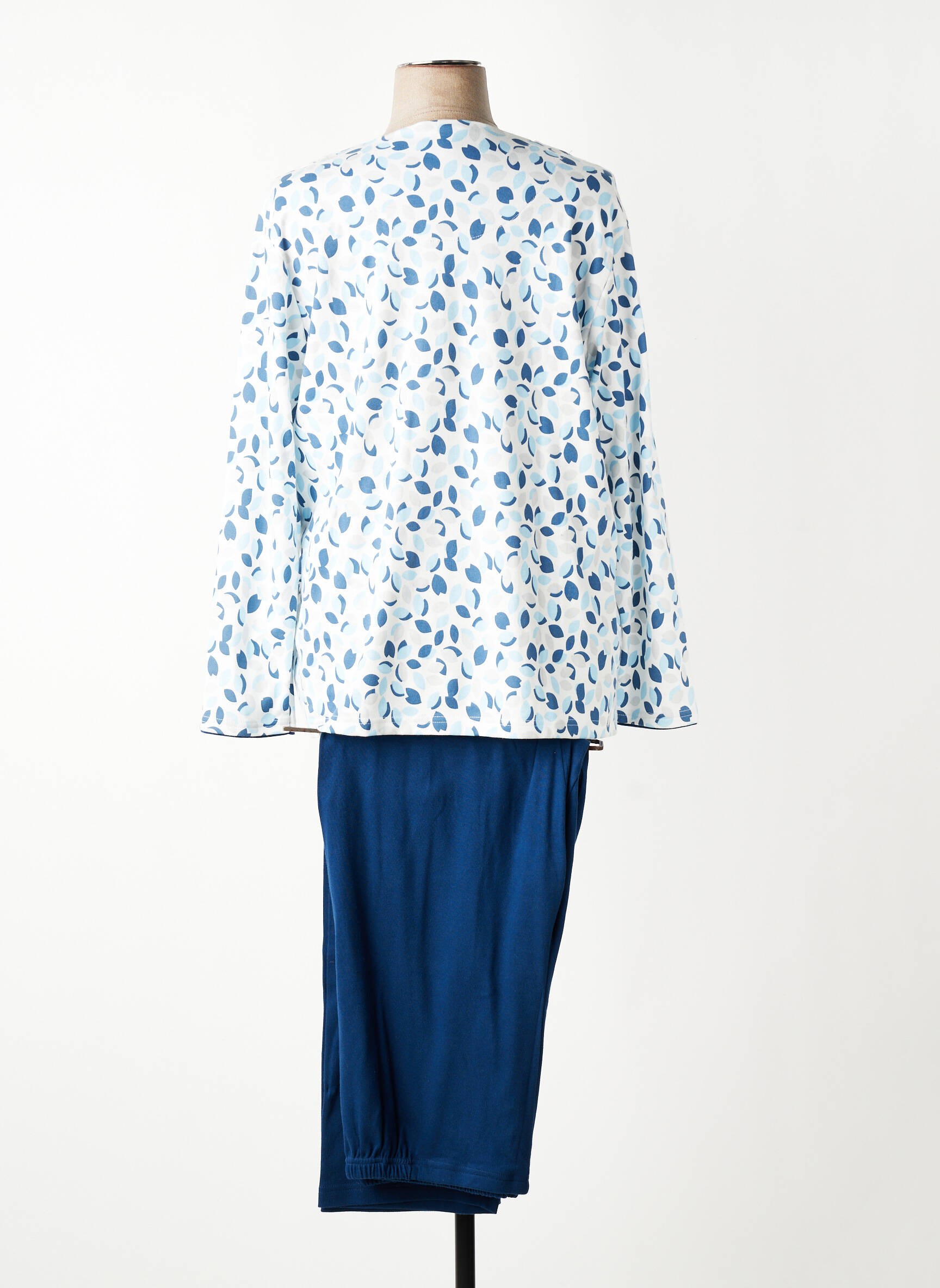 Pyjama coupe droite bleu PEIGNORA femme