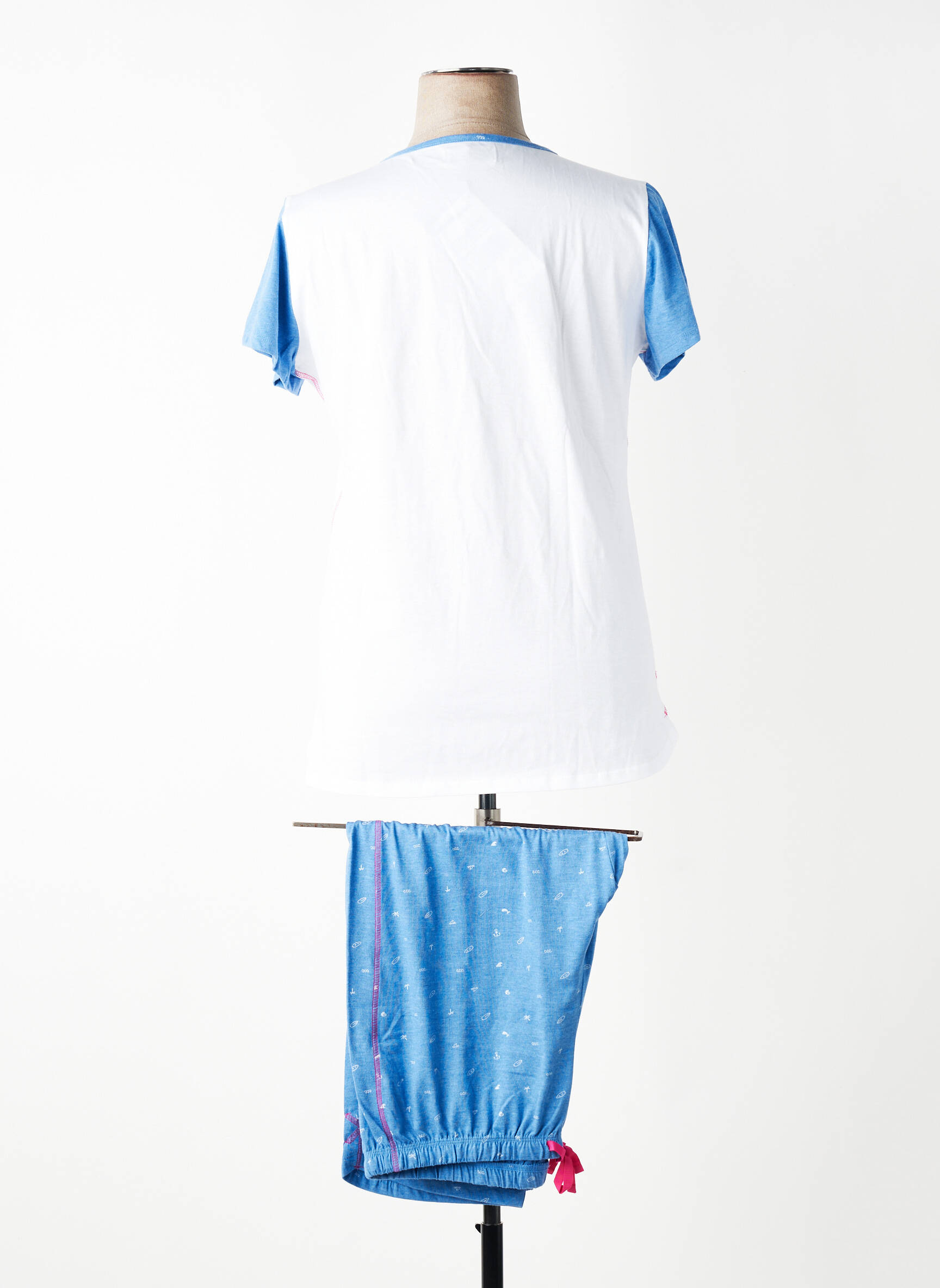 Pyjama manches courtes bleu MASSANA femme