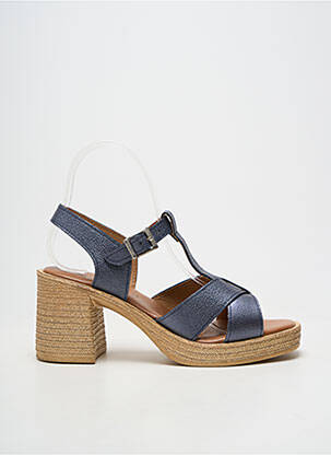 Sandales/nu pieds tissage satiné talon de 7 à 9cm bleu OH!! ISABELLA femme