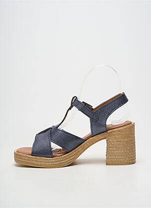 Sandales/nu pieds tissage satiné talon de 7 à 9cm bleu OH!! ISABELLA femme