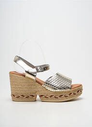 Sandales/nu pieds semi compensé talon de 7 à 9cm argent OH!! ISABELLA femme