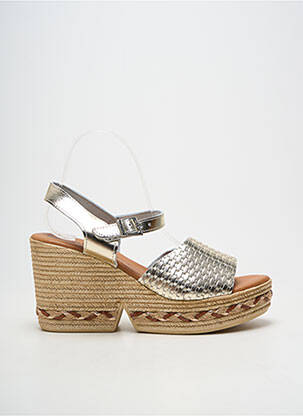 Sandales/nu pieds semi compensé talon de 7 à 9cm argent OH!! ISABELLA femme