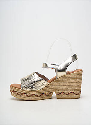 Sandales/nu pieds semi compensé talon de 7 à 9cm argent OH!! ISABELLA femme