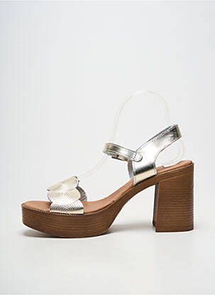 Sandales/nu pieds semi compensé talon haut de 10cm et plus or OH!! ISABELLA femme