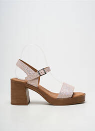 Sandales/nu pieds tissage satiné talon de 7 à 9cm rose OH!! ISABELLA femme