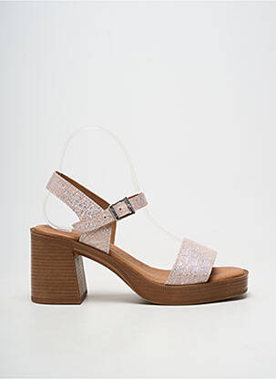 Sandales/nu pieds tissage satiné talon de 7 à 9cm rose OH!! ISABELLA femme