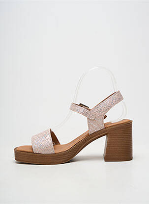 Sandales/nu pieds tissage satiné talon de 7 à 9cm rose OH!! ISABELLA femme