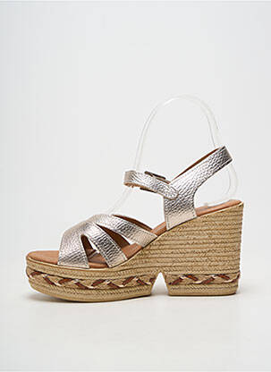 Sandales/nu pieds semi compensé talon haut de 10cm et plus or OH!! ISABELLA femme