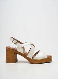 Sandales/nu pieds tissage satiné talon de 7 à 9cm blanc OH!! ISABELLA femme