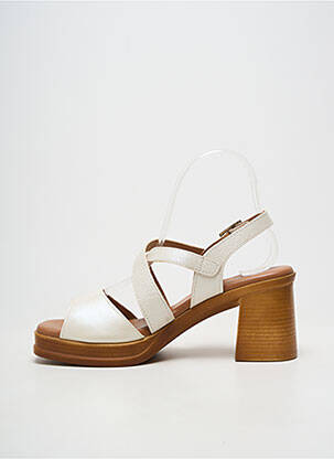 Sandales/nu pieds tissage satiné talon de 7 à 9cm blanc OH!! ISABELLA femme