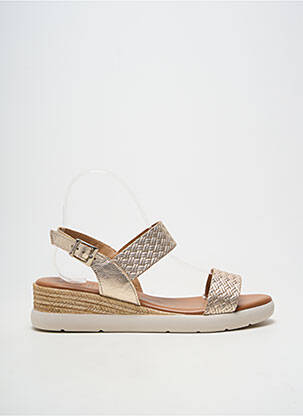 Sandales/nu pieds tissage satiné talon de 4 à 6cm or OH!! ISABELLA femme