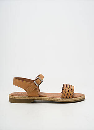 Sandales/nu pieds chiquet talon plat jusqu'à 3cm marron OH!! ISABELLA femme