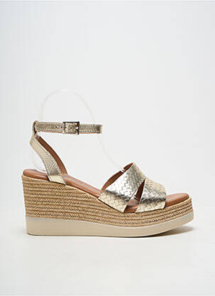 Sandales/nu pieds tissage satiné talon de 7 à 9cm or OH!! ISABELLA femme