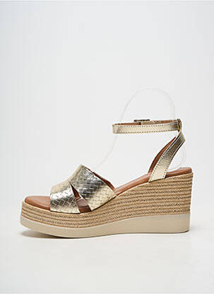 Sandales/nu pieds tissage satiné talon de 7 à 9cm or OH!! ISABELLA femme
