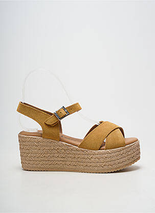 Sandales/nu pieds talon compensé talon de 7 à 9cm jaune OH!! ISABELLA femme