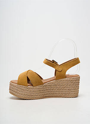 Sandales/nu pieds talon compensé talon de 7 à 9cm jaune OH!! ISABELLA femme