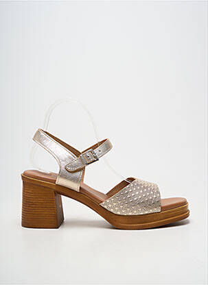 Sandales/nu pieds tissage satiné talon de 7 à 9cm or OH!! ISABELLA femme