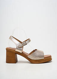 Sandales/nu pieds tissage satiné talon de 7 à 9cm or OH!! ISABELLA femme